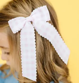 Winn and William Pink Gingham Long-tail Bow