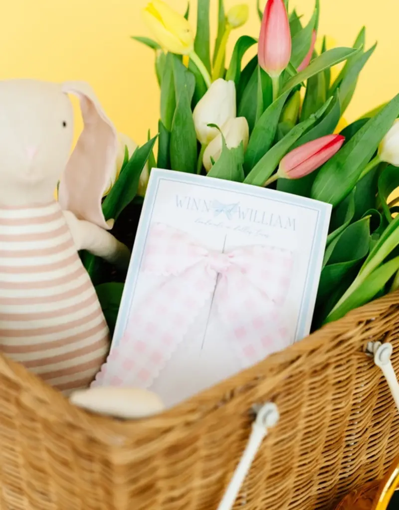 Winn and William Pink Gingham Long-tail Bow