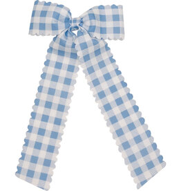 Winn and William Blue Gingham Long-tail Bow