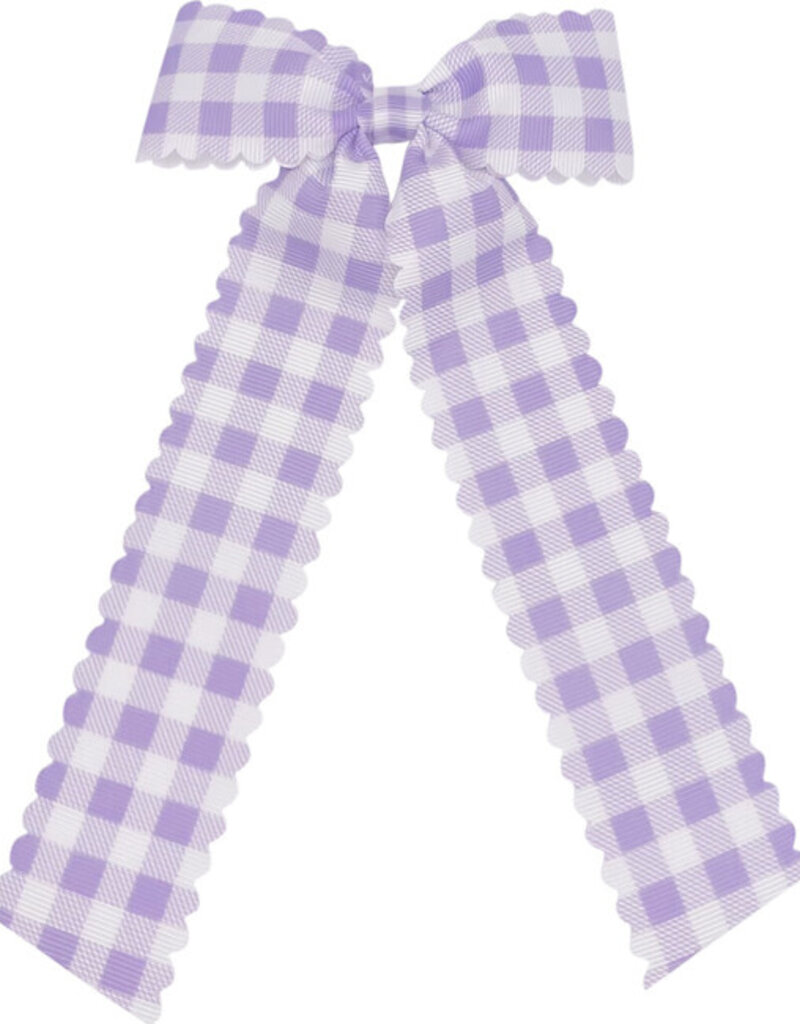 Winn and William Lavender Gingham Long-tail Bow