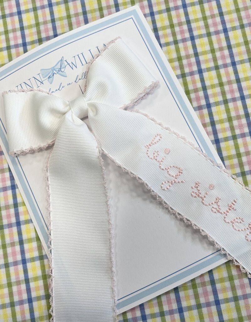 Winn and William Pink Big Sis Long-tail Bow