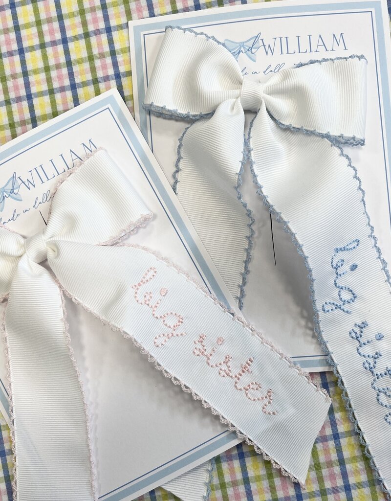 Winn and William Pink Big Sis Long-tail Bow