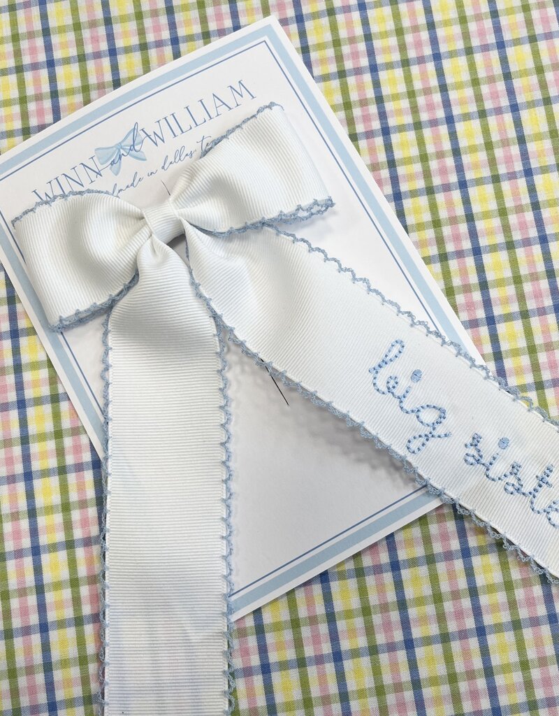 Winn and William Blue Big Sis Long-tail Bow