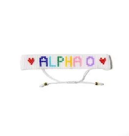 Over the Moon Sorority Rainbow Heart Beaded Bracelet