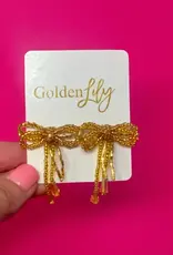 Golden Lily Mini Bow Earrings - Gold