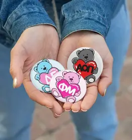 Preppy Greek Bear Button - ΦM