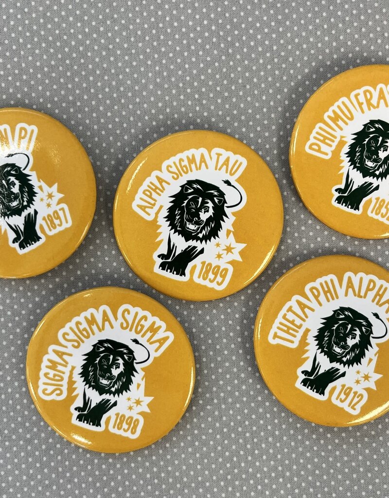 The Old School Sorority Rad Lion Button