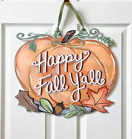 Home Malone Fall Y'all Pumpkin Door Hanger