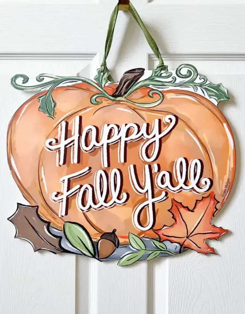 Home Malone Fall Y'all Pumpkin Door Hanger