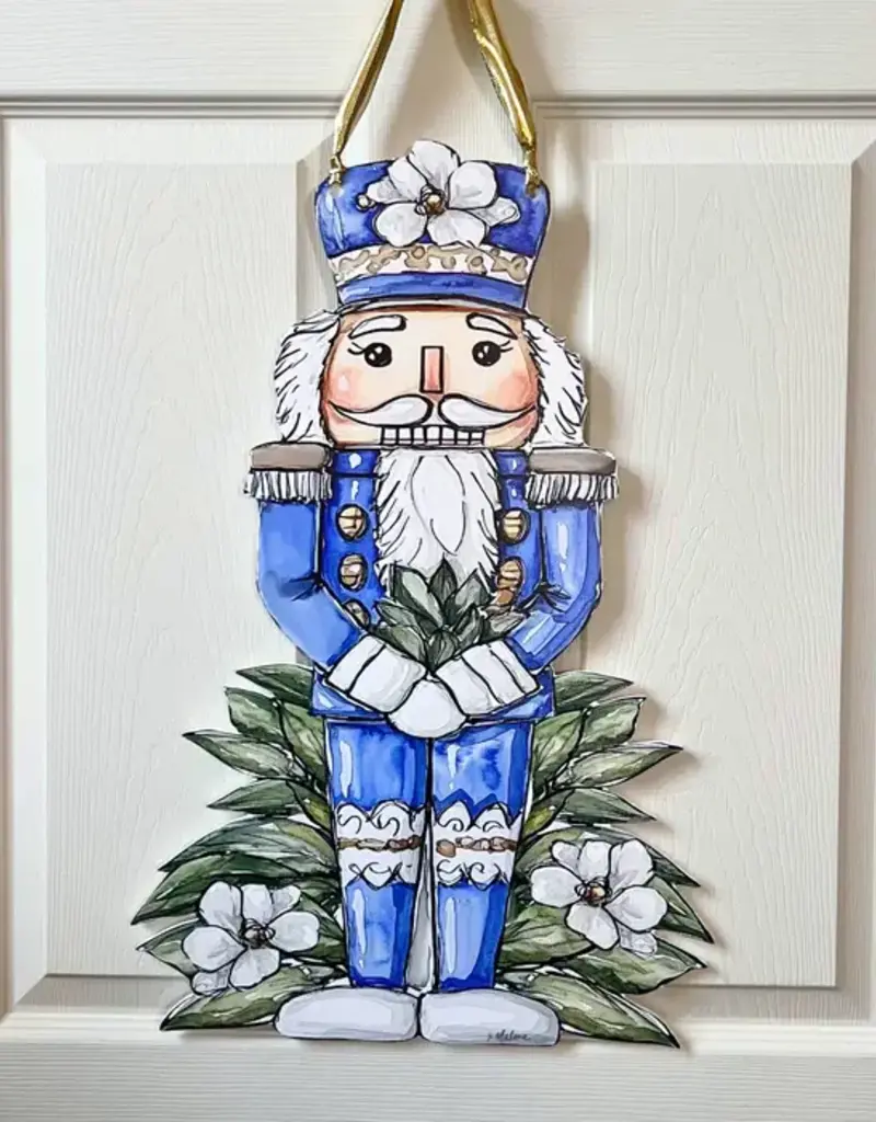 Home Malone Blue Magnolia Nutcracker Door Hanger