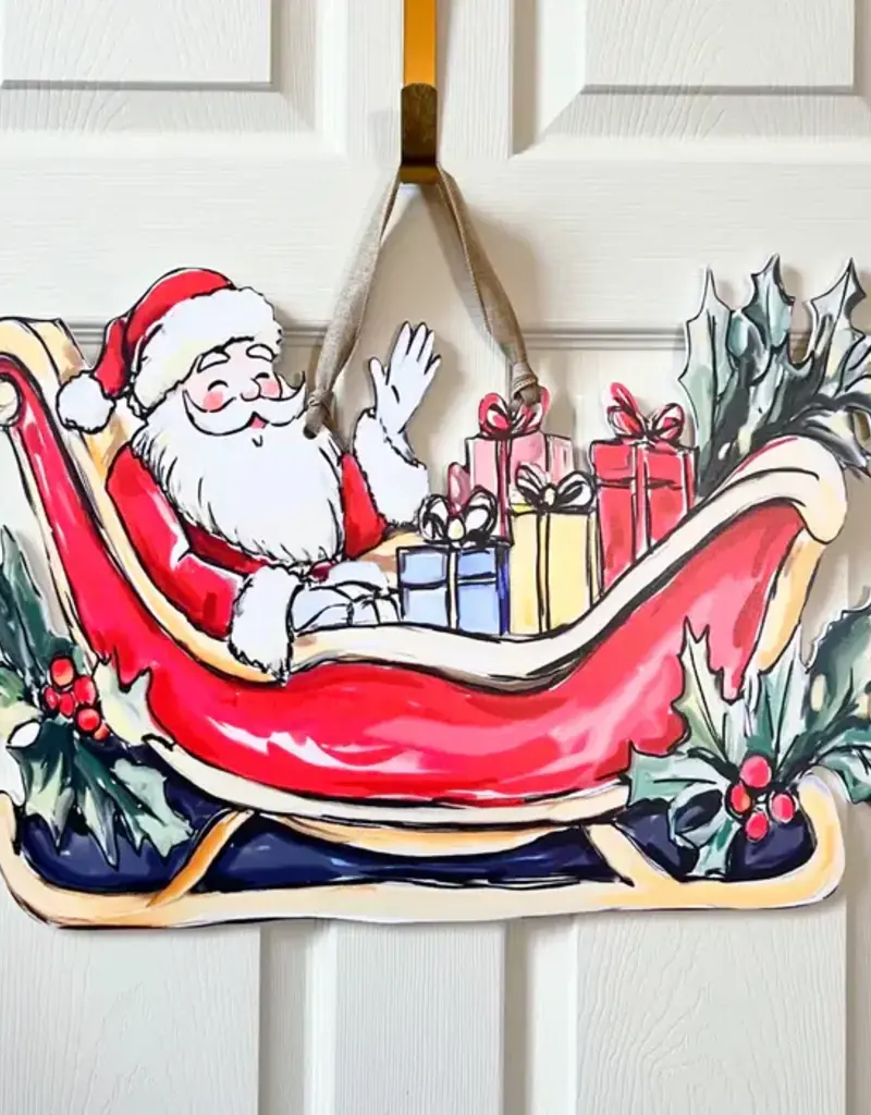 Home Malone Santa Sleigh Door Hanger