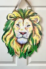 Home Malone Green & Gold Lion Head Door Hanger