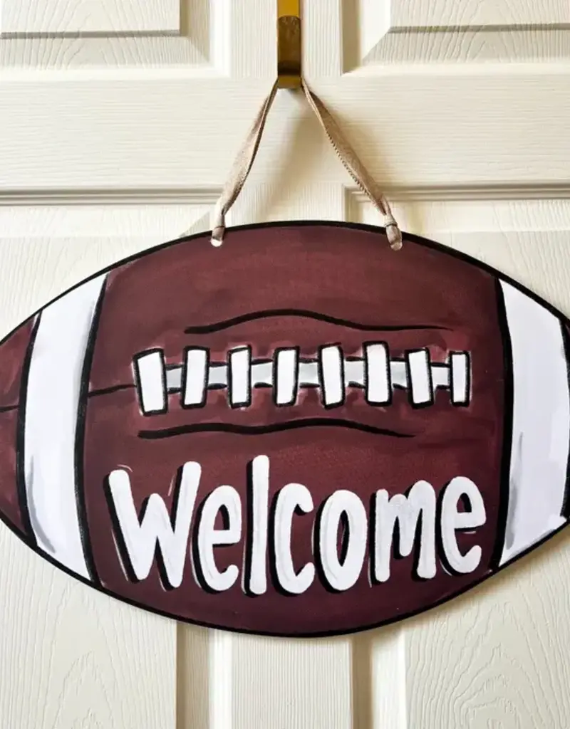 Home Malone Welcome Football Door Hanger