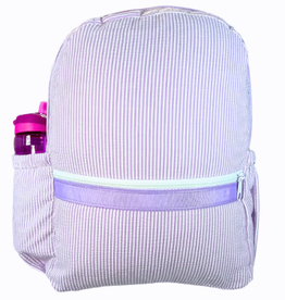 Oh Mint Medium Backpack w/ Pockets Lilac Seersucker