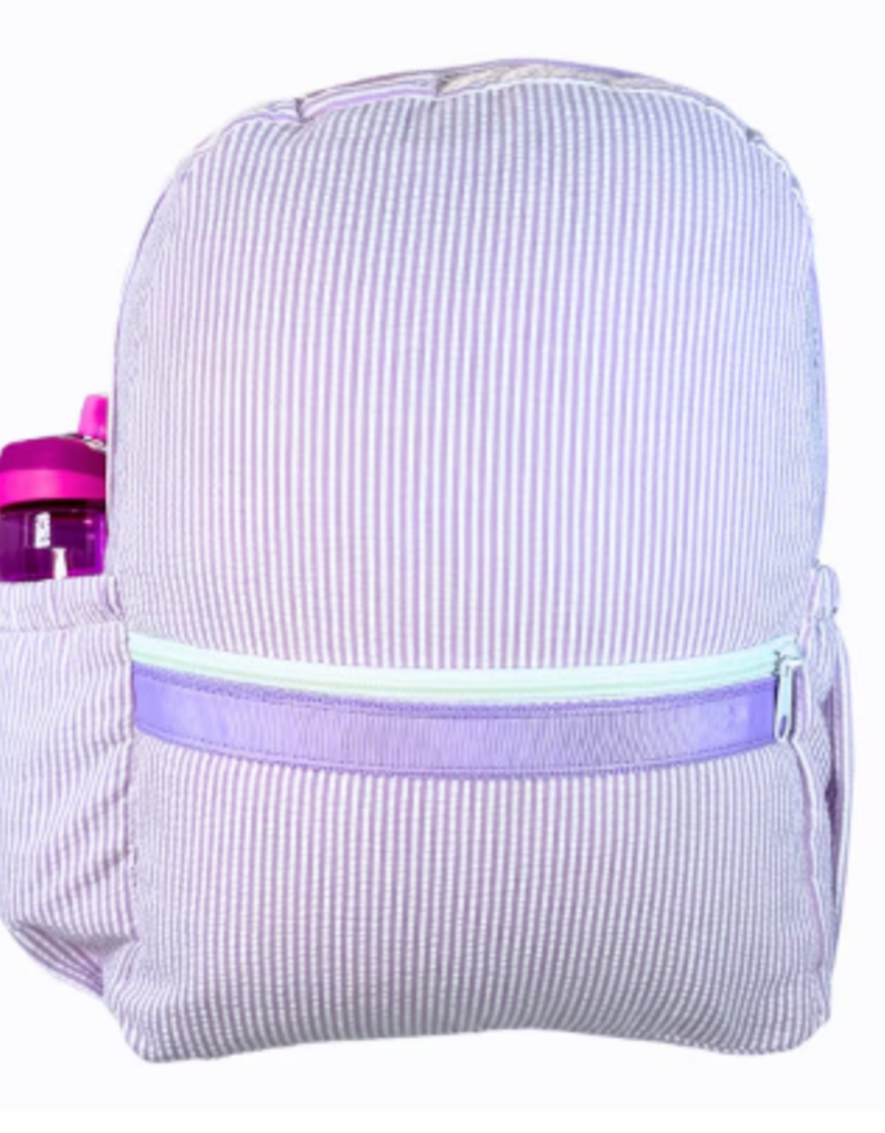 Oh Mint Medium Backpack w/ Pockets Lilac Seersucker