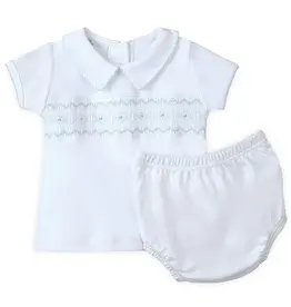 Magnolia Baby Landon's Classics Smocked Diaper Cover Set - Blue