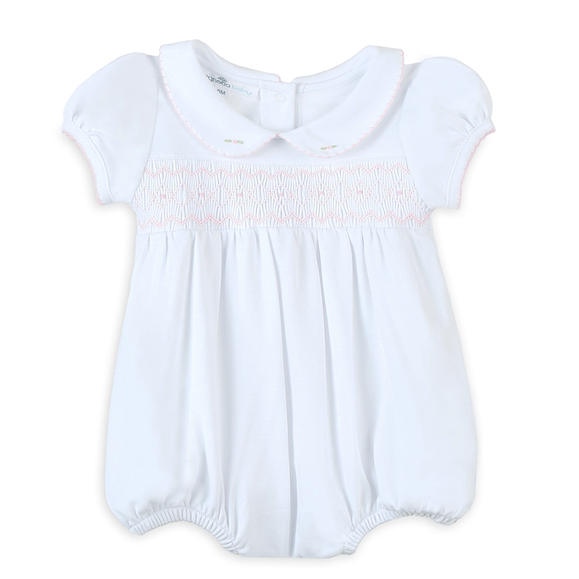 MAGNOLIA BABY - Luke Classics Smocked Babygrow - White main image 1