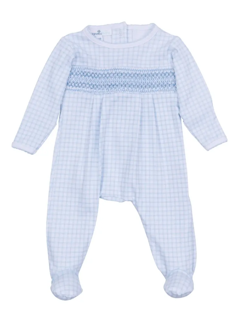 Magnolia Baby Peek-A-Boo Wishes Smocked Footie - Blue