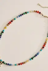 Lilla Haven Beaded Necklace + Gold Letter Charm