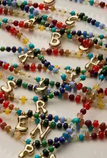 Lilla Haven Beaded Necklace + Gold Letter Charm