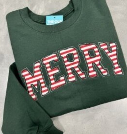 The Old School MERRY Applique Crewneck