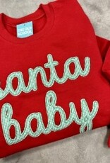 The Old School Santa Baby Applique Crewneck