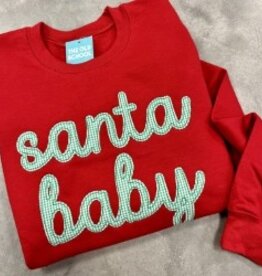 The Old School Santa Baby Applique Crewneck