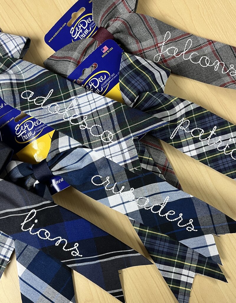 Ee Dee Trim Co., Inc. Embroidered Jumbo Plaid Bow