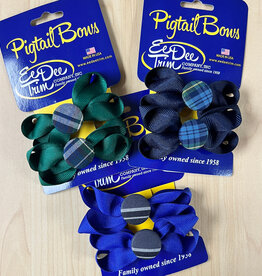 Ee Dee Trim Co., Inc. Plaid Pigtail Button Bows