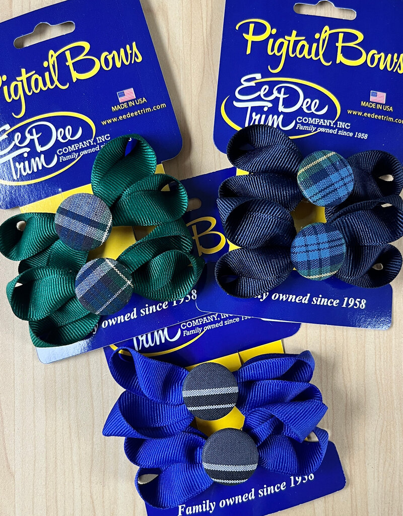 Ee Dee Trim Co., Inc. Plaid Pigtail Button Bows