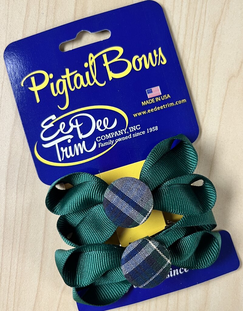 Ee Dee Trim Co., Inc. Plaid Pigtail Button Bows