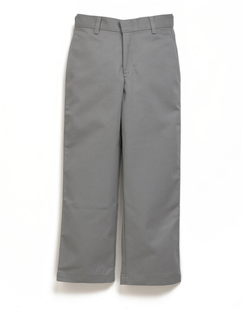Elder Manufacturing Co Boys Flat Front Pants Slim 8-16 Gray