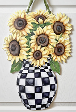 Home Malone Sunflower Check Vase Door Hanger