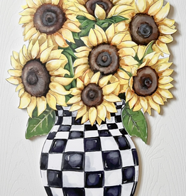 Home Malone Sunflower Check Vase Door Hanger