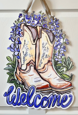 Home Malone Cowboy Boot Welcome Door Hanger