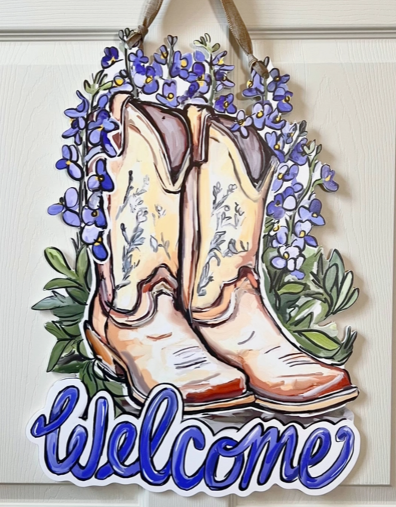 Home Malone Cowboy Boot Welcome Door Hanger