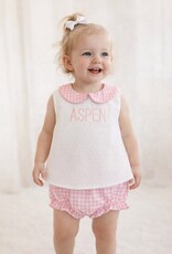 Aspen Pink Gingham Swiss Dot Diaper Set