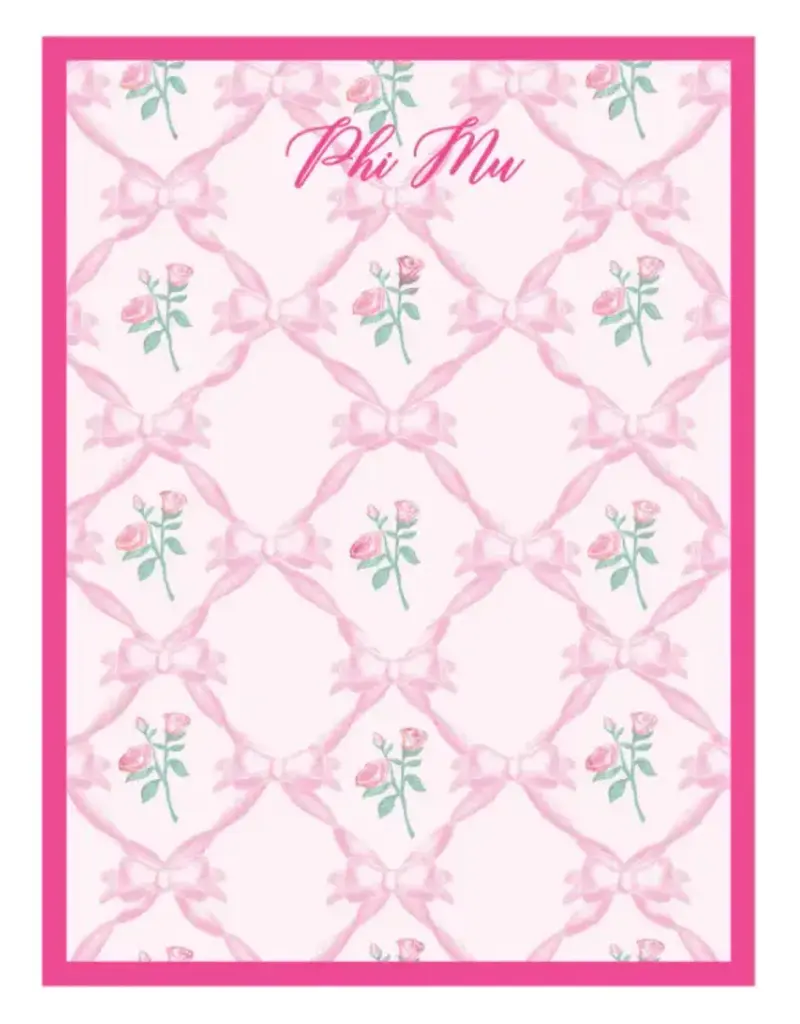 Over the Moon Sorority Floral Notepad ΦM