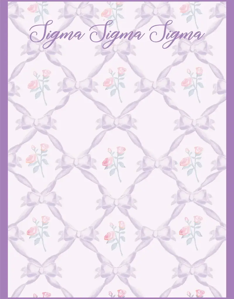 Over the Moon Sorority Floral Notepad ΣΣΣ