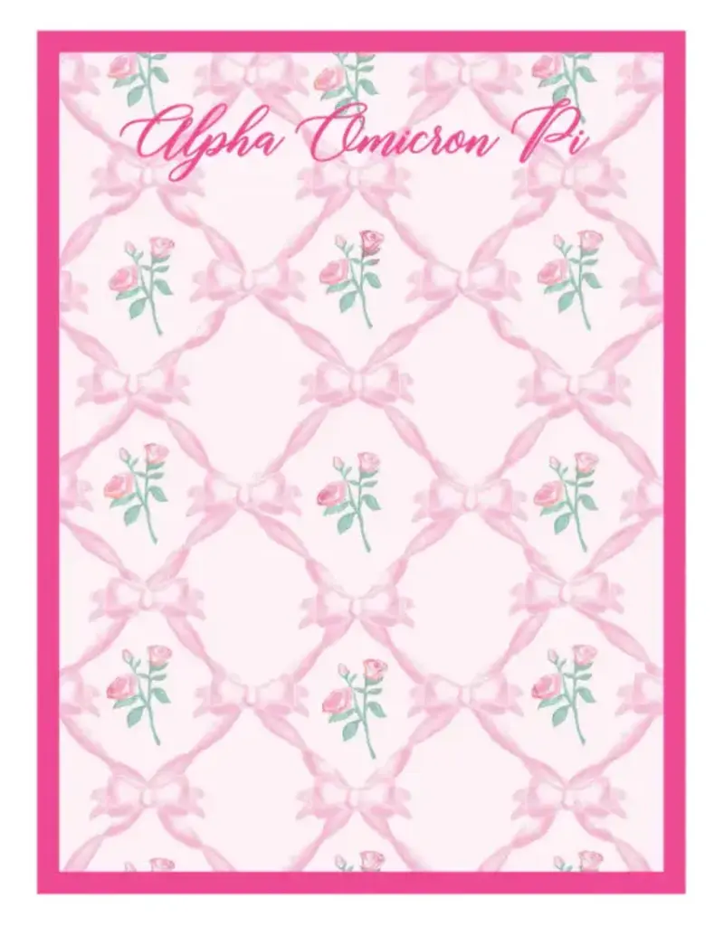 Over the Moon Sorority Floral Notepad AOΠ