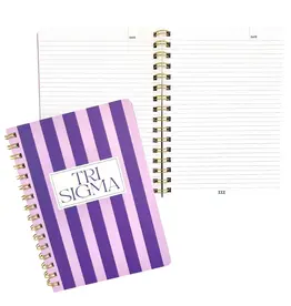 Duo Threads Sorority Stripe Notebook ΣΣΣ