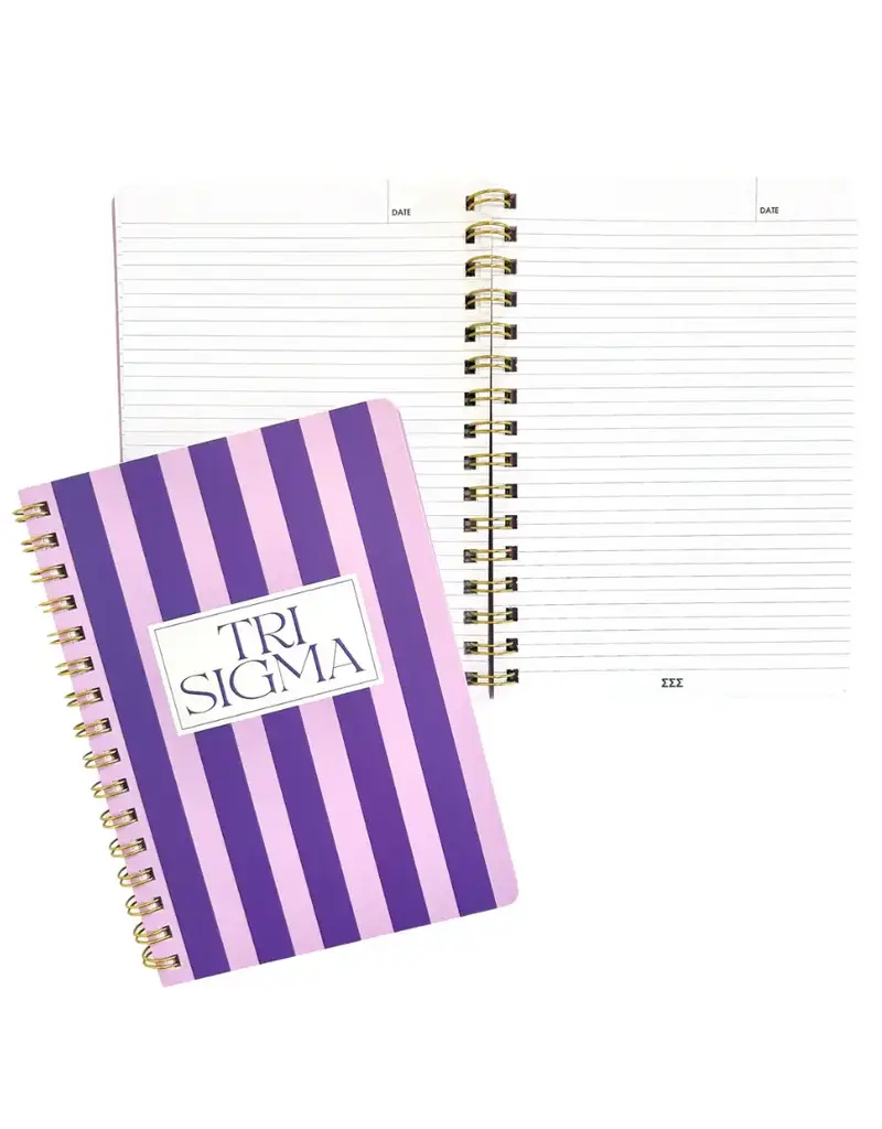 Duo Threads Sorority Stripe Notebook ΣΣΣ