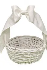 The Royalty Collection White Cotton Pique Basket Bow