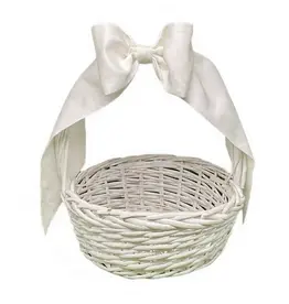 The Royalty Collection White Cotton Pique Basket Bow