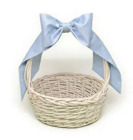 The Royalty Collection Blue Cotton Pique Basket Bow
