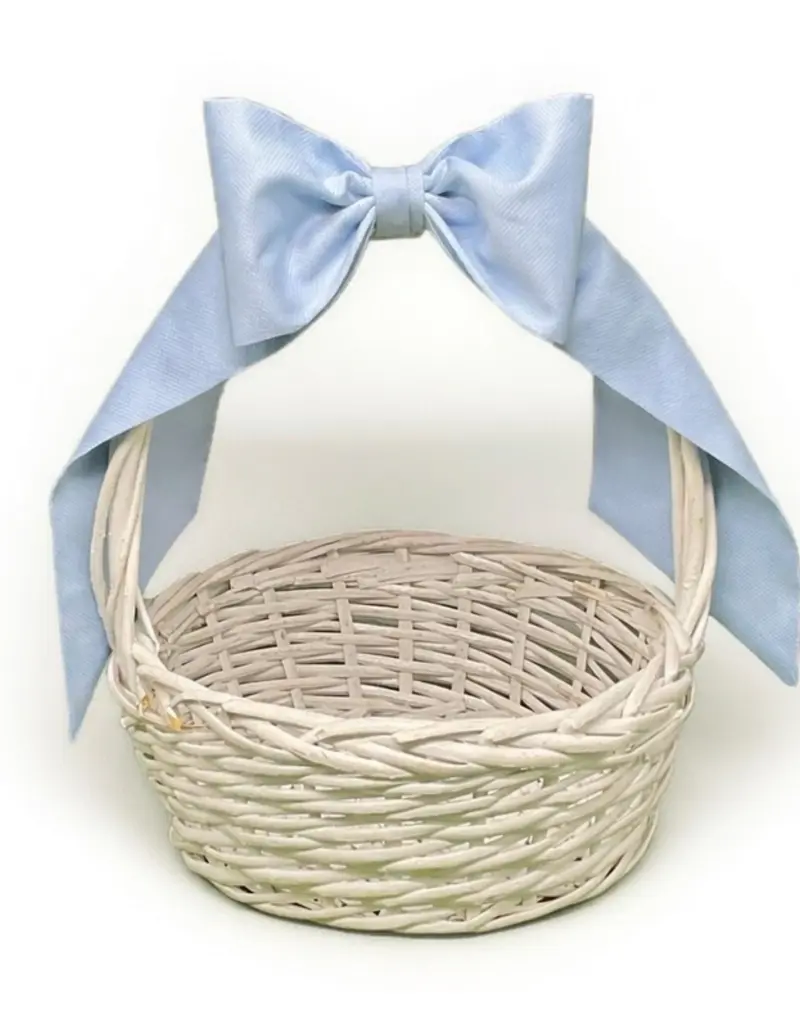The Royalty Collection Blue Cotton Pique Basket Bow