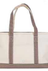 TRVL Medium Tote - Natural w/ Gingham Coco Trim