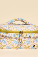 The Darling Effect Glam & Go Quilted Cosmetic Bag–Poppin' Petals Aqua