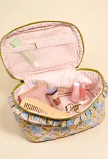 The Darling Effect Glam & Go Quilted Cosmetic Bag–Poppin' Petals Aqua