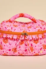 The Darling Effect Glam & Go Quilted Cosmetic Bag–Poppin' Petals Pink